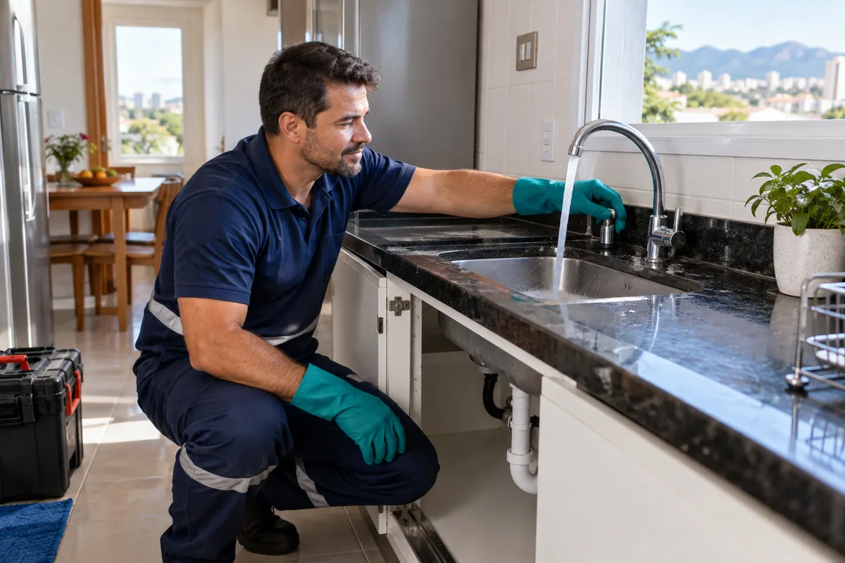 Desentupimento residencial em cozinha e banheiro