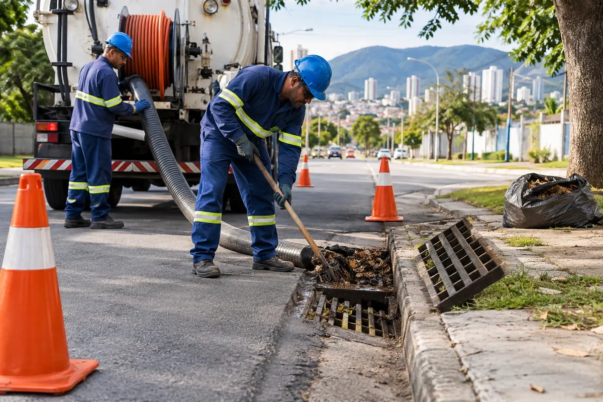 Desobstrução de boca de lobo e rede pluvial
