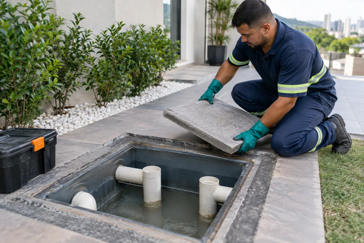 Caixa de gordura limpa e pronta para uso